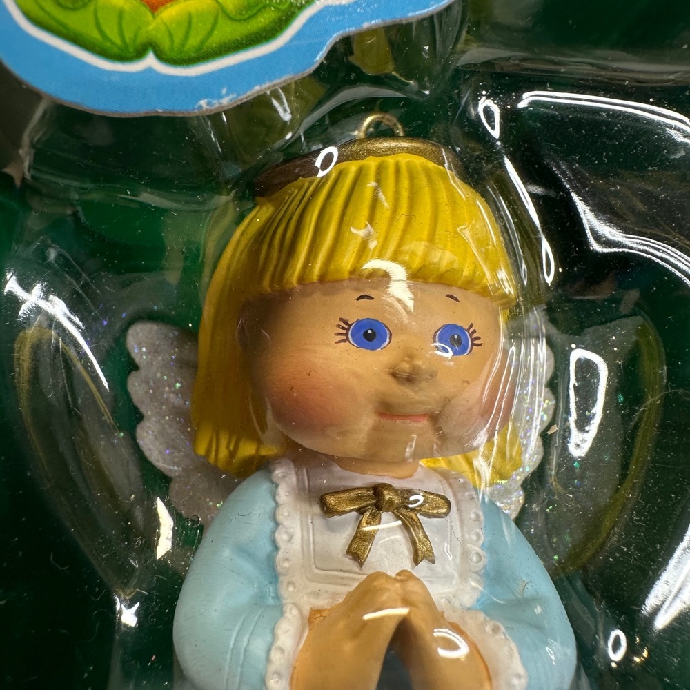 Vintage Cabbage Patch Kids Angel Ornament Blonde Blue Dress American Greetings - Picture 2 of 9